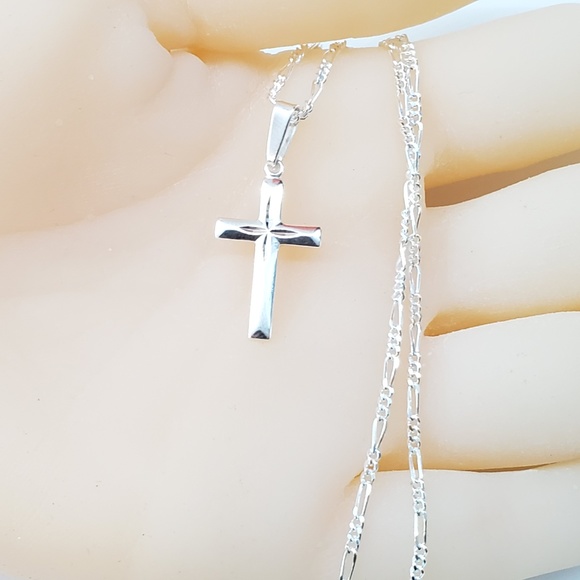 925 Sterling Silver Crucifix Cross Pendant - Picture 3 of 3